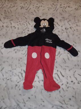 Disney Baby One-piece Outfit Mickey Mouse Fleece Hood with Ears and Face